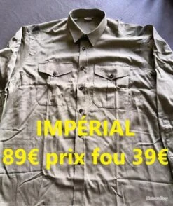 Imperial CHEMISE IMPÉRIAL "DERBY" Verte Avec Soufflets D'aisance 100% COTON T 50 Allemande Manches Longues