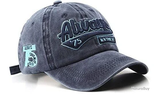 Casquette Style Retro - 100% Coton - Ajustable - 54-60cm - Bleu Marine