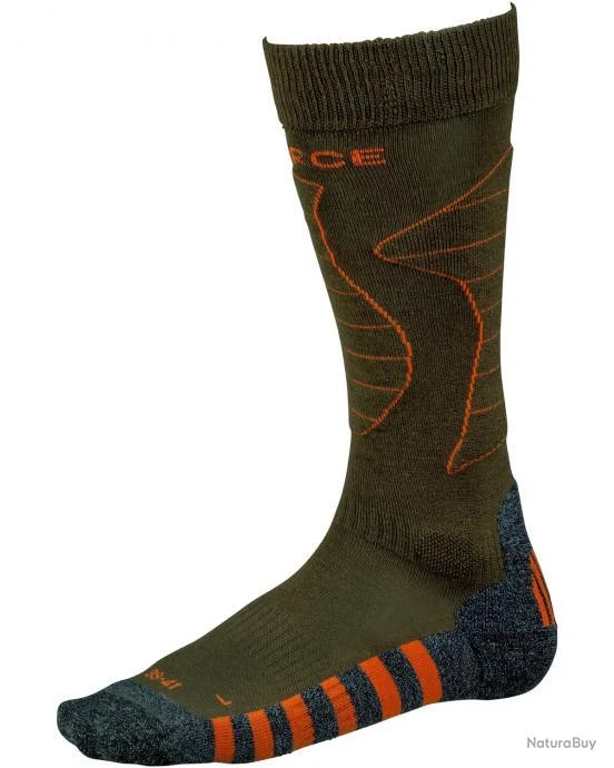 Chaussettes De Chasse Hautes En Laine Merinos Allround 2 (Couleur: Kaki, Taille: 42-44)