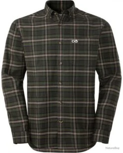 Chemise Explorer Couleur Olive Carreaux Jaune.