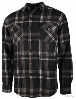 Chemise Polaire Carreaux Treeland Noire