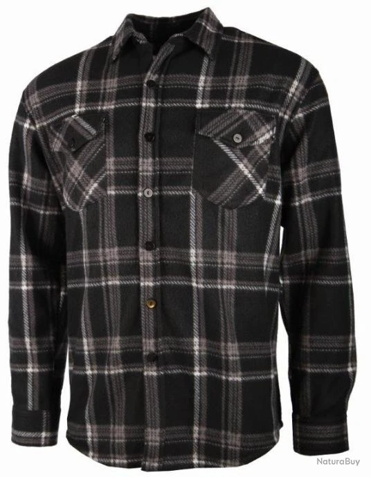 Chemise Polaire Carreaux Treeland Noire