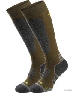 Lot De 2 Paires De Chaussettes De Chasse Et Trekking (Couleur: Vert, Taille: 42-44)
