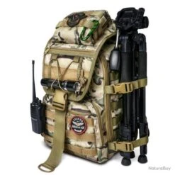 Sac à Dos Tactique Militaire 40L Camo CP Bandoulière Homme Imperméable Chasse Randonnée Camping
