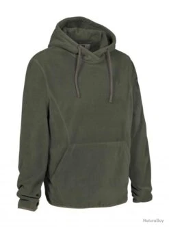 Sweat Shirt Polaire à Capuche Kaki Percussion