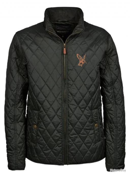 Veste Matelassée Après Chasse Avec Broderie Bécasse Taille 3XL Prés Du Corps En PROMO