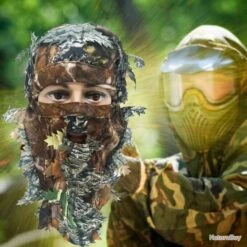 Chasse Chapeau Camouflage Masque Facial Cagoule Bois Masque Complet - LIVRAISON GRATUITE !!