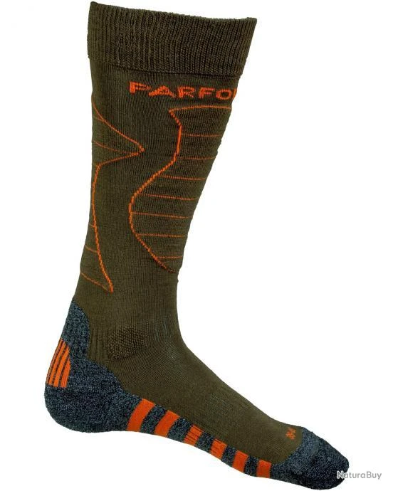 Chaussettes De Chasse Hautes En Laine Merinos Allround 2 (Couleur: Kaki, Taille: 42-44) – Image 2