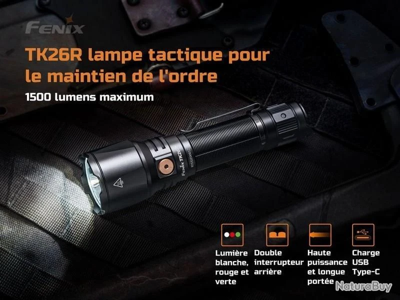 Lampe Torche Fenix TK26R - 1500 Lumens - Rouge + Vert – Image 2