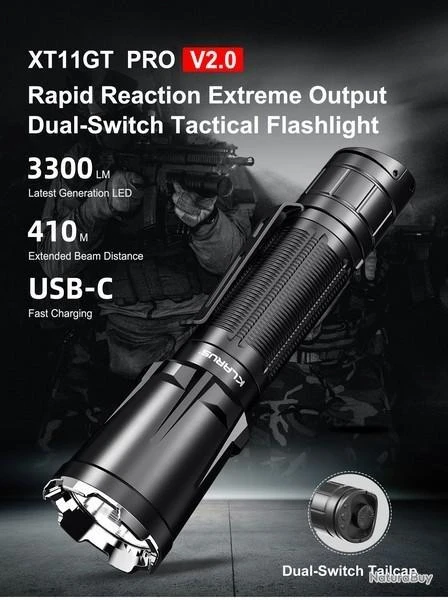 Lampe Torche Klarus XT11GT PRO V2 - 3300 Lumens Tactique Et Rechargeable – Image 2