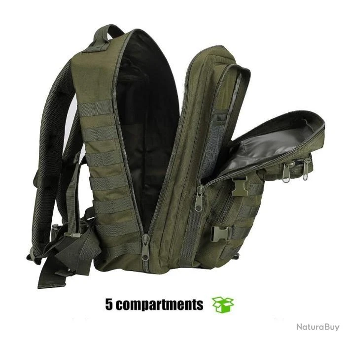Sac à Dos Militaire Tactique 40L Multifonction Randonnée Chasse Pêche Camping Trekking Escalade – Image 2