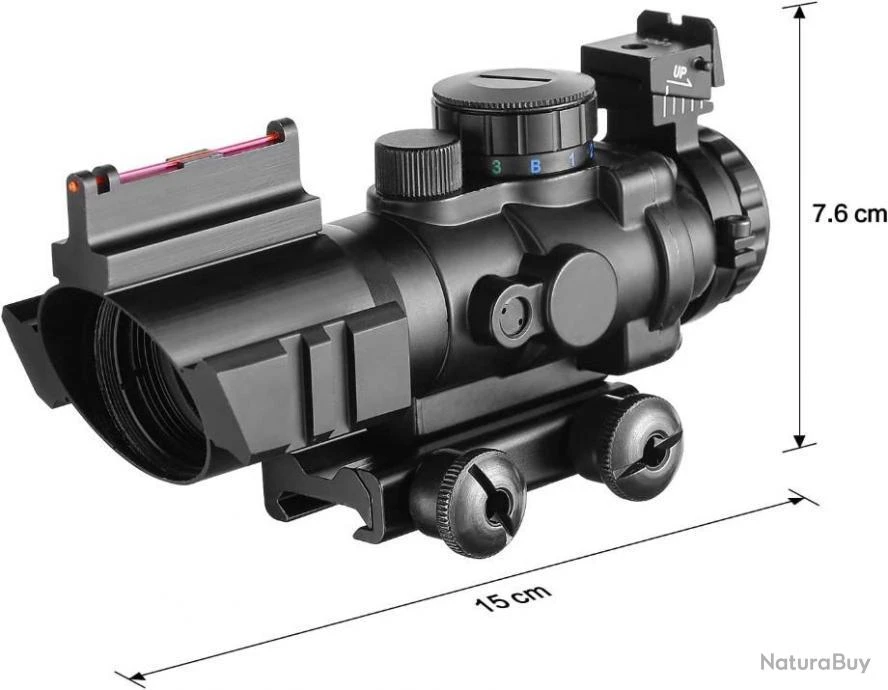TOP - Point Rouge Tactique 4x32 Pour Rail 20 Mm - Triple Illumination - LIVRAISON GRATUITE ET RAPIDE â Image 2