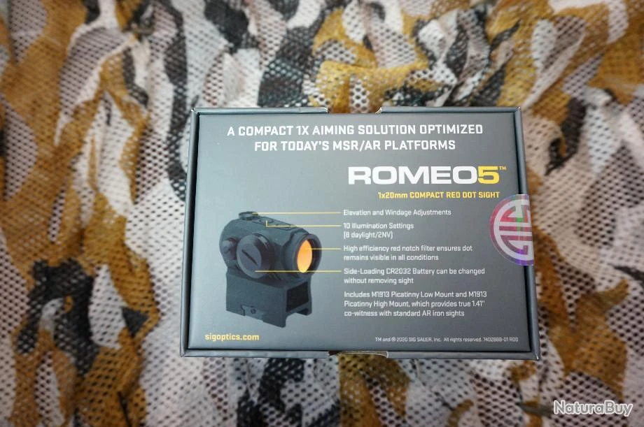 VISEUR POINT ROUGE SIG ROMEO 5 1X20 2MOA MONTAGE PICATINNY â Image 2