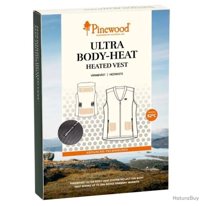 GILET CHAUFFANT PINEWOOD ULTRA BODY HEAT BLACK GREY â Image 3