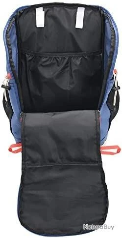 Sac à Dos De Randonnée Léger Imperméable 40 L Avec Housse Pluie Camping Escalade Ski Cyclisme Bleu – Image 3