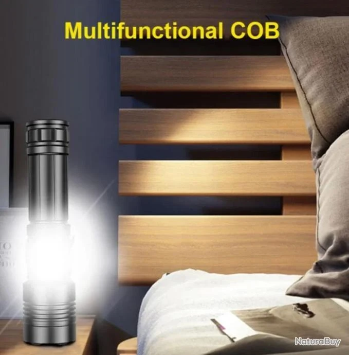 Lampe Torche Tactique LED Surpuissante, Rechargeable USB Multifonctions – Image 3
