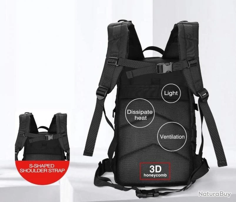 Nitecore Sac à Dos Militaire Tactique Multifonction 35L Pour Randonnée Chasse Pêche Camping Trekking Escalade – Image 5
