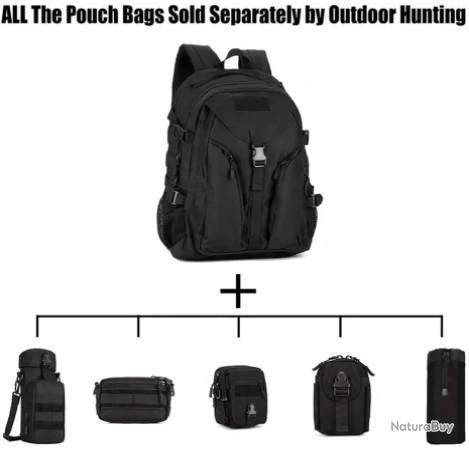 Sac à Dos Militaire Tactique Molle Grande Capacité Sac De Multifonction 40 L – Image 6