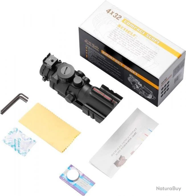 TOP - Point Rouge Tactique 4x32 Pour Rail 20 Mm - Triple Illumination - LIVRAISON GRATUITE ET RAPIDE â Image 6