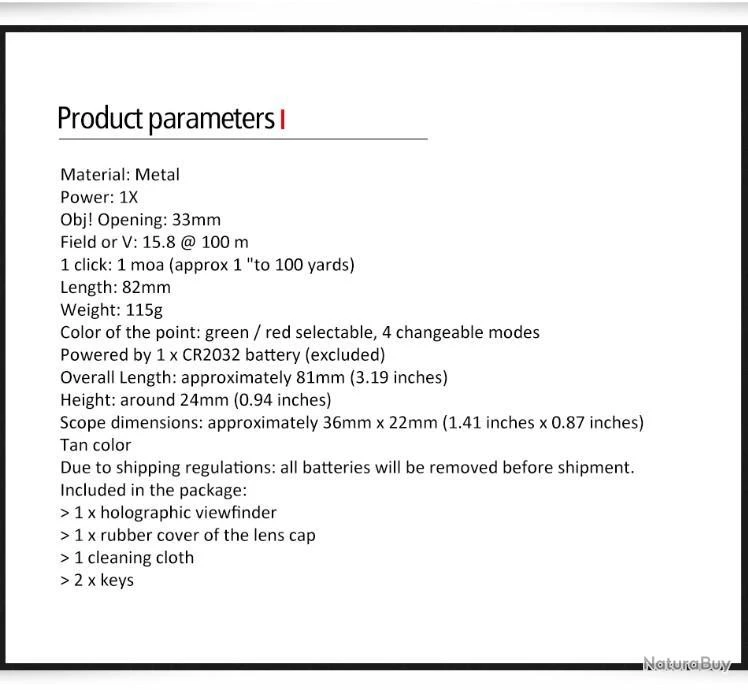 FIRE WOLF Point Rouge Reflex Rail 20MM - LIVRAISON GRATUITE !! – Image 7