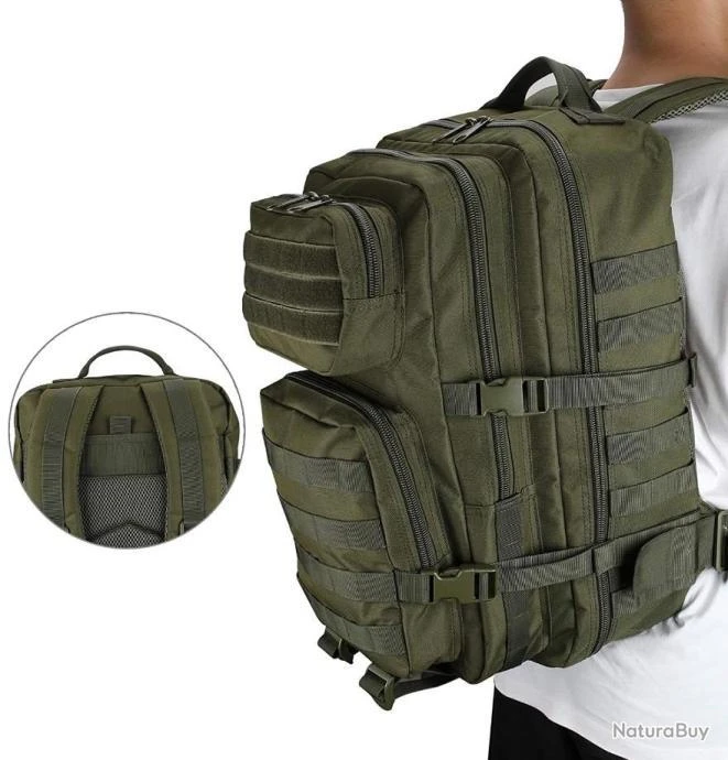 Sac à Dos Militaire Tactique 40L Multifonction Randonnée Chasse Pêche Camping Trekking Escalade – Image 7